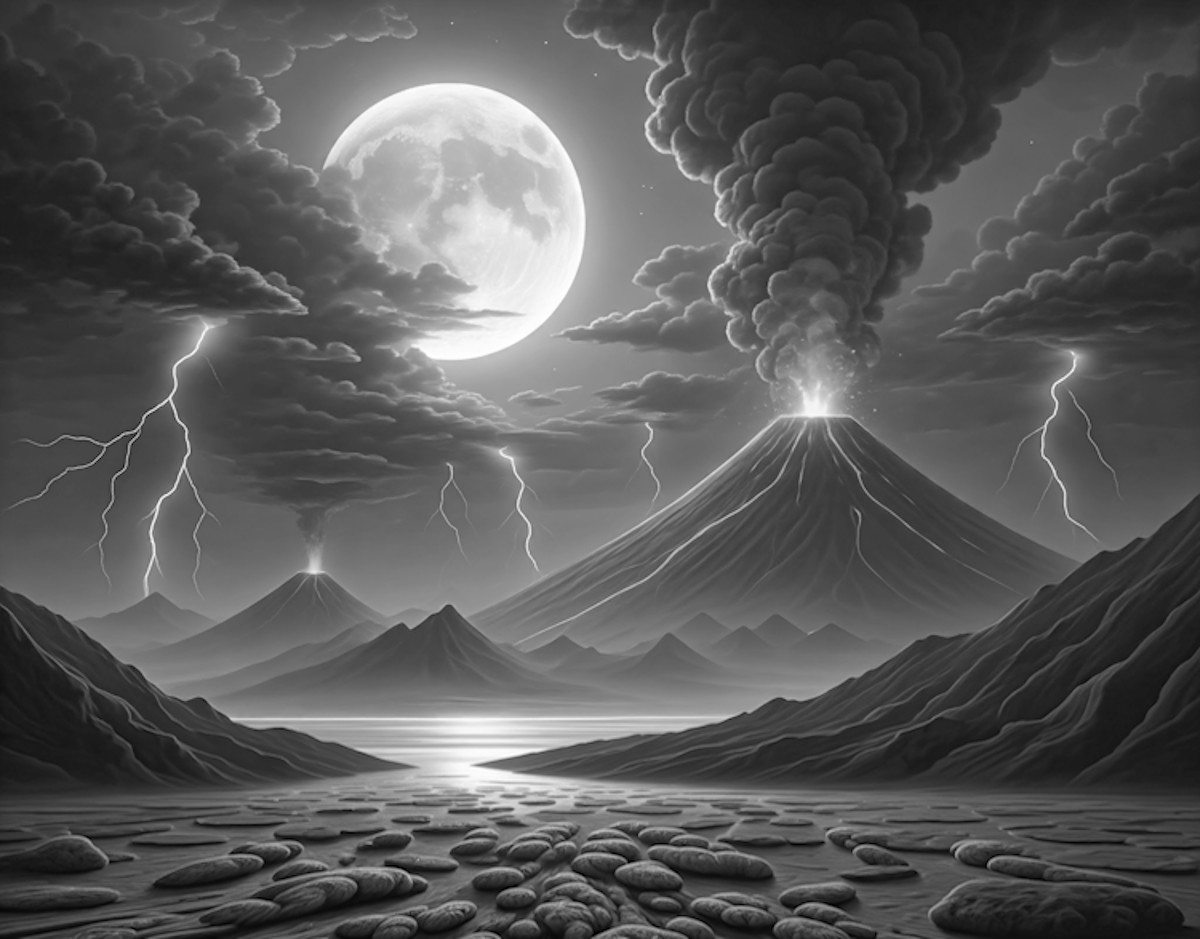 ai generated scene from the archean eon